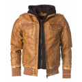 BLOUSON EN CUIR MARRON HOMME ET FEMME